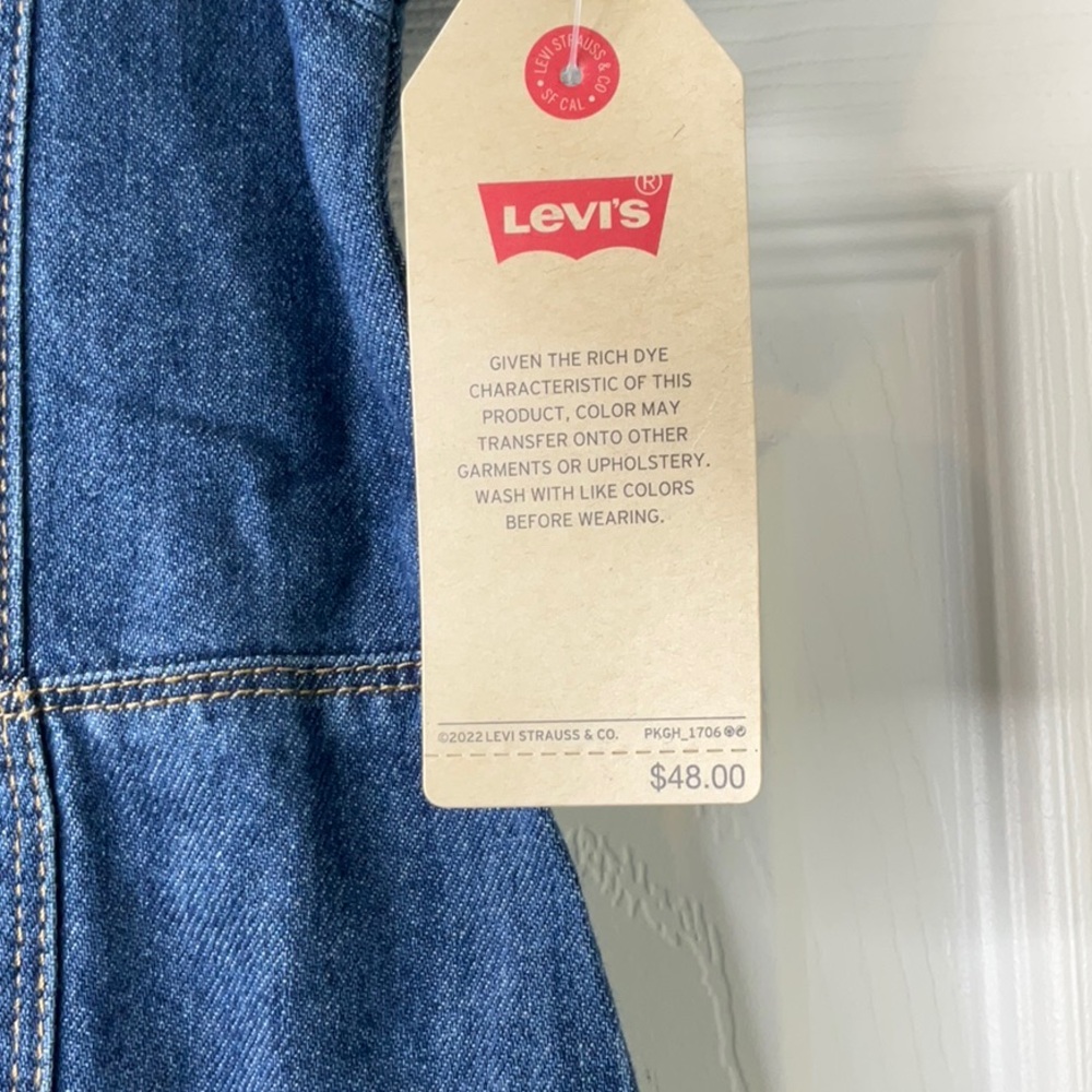 Levi’s Girls Short Sleeve Button Up Denim Dress Size L(6X) - Picture 4 of 9